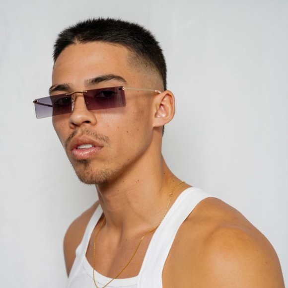 Brown Rimless Sunglasses - Picture 5 of 5